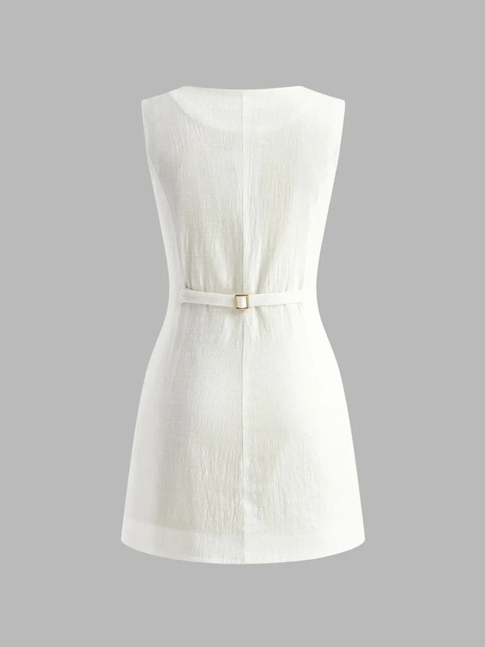 Commense| Button-Front Mini Dress - Picture 6 of 8